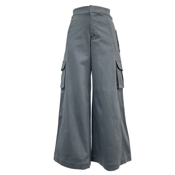 Alo Yoga 'Show Off Cargo' Grey Cotton Wide Leg Trouser (regular) Size XXS - NWT - Picture 2 of 5